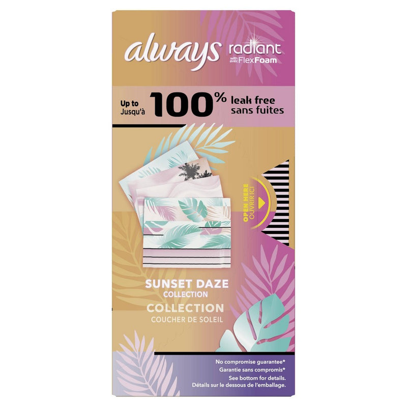 Always Radiant Teen Pads Regular Absorbency & Unscented - 28ct