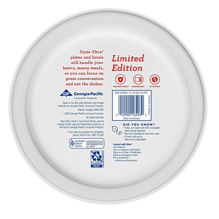 Dixie Ultra 10" Holiday Plates - Tree Rim - 18ct