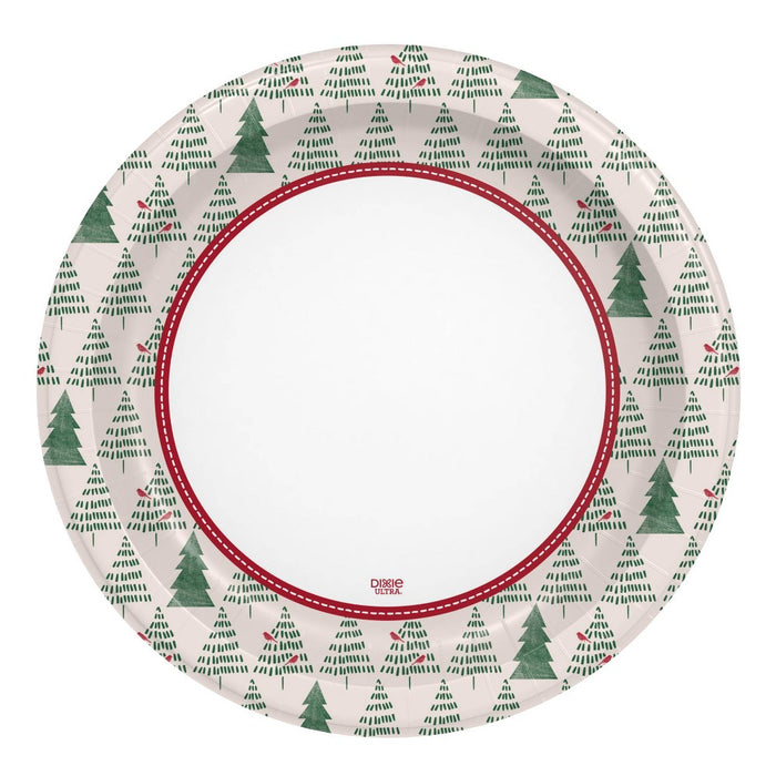Dixie Ultra 10" Holiday Plates - Tree Rim - 18ct