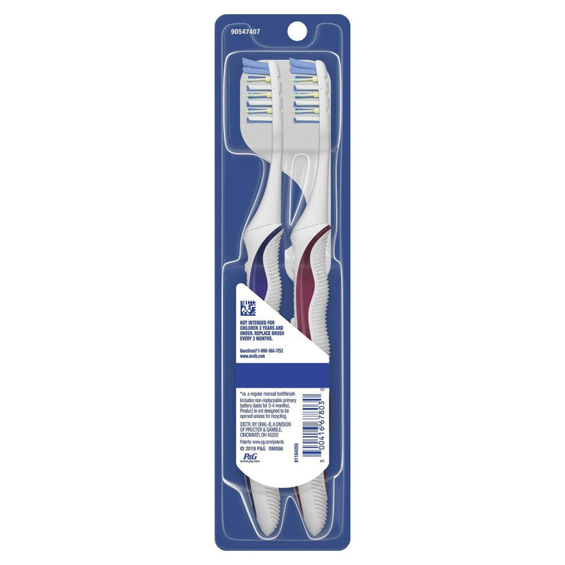 Oral-B Pulsar Expert Clean Battery Powered Toothbrush Soft - 2ct COLOR MAY VERY