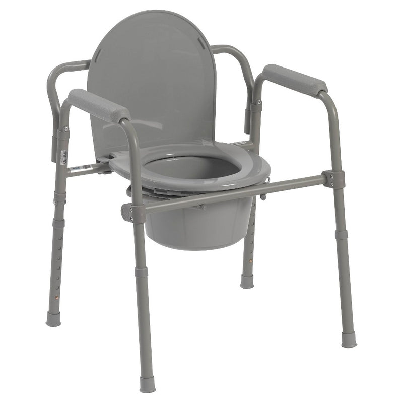 Drive Medical Steel Folding Bedside Commode (LOCAL PICKUP ONLY)