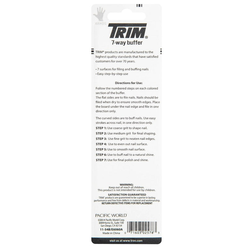 Trim 7-Way Color-Coded Nail Finishing Buffer