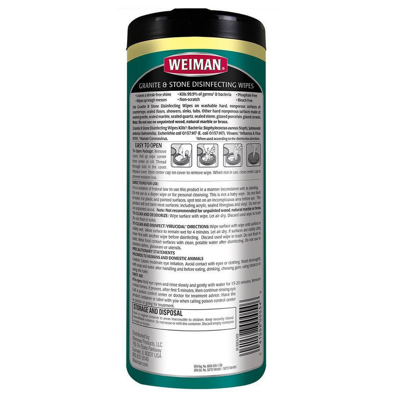 Weiman Granite Wipes - 30ct