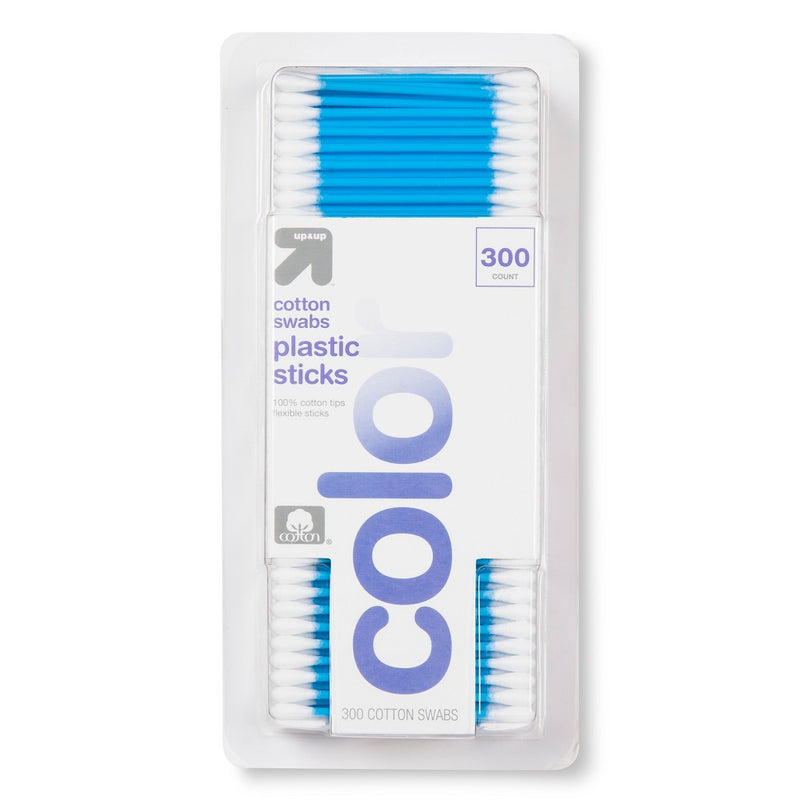 Cotton Swabs Colored Stick - 300ct - up & up