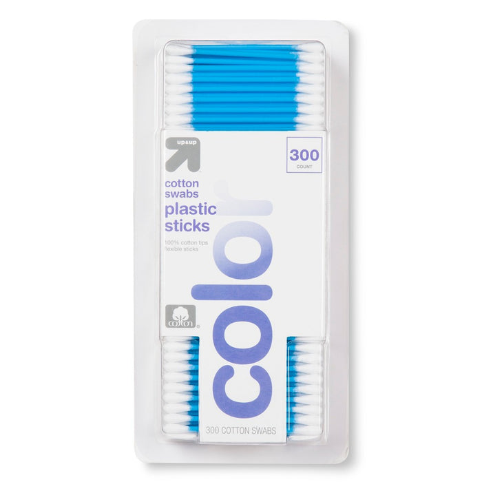 Cotton Swabs Colored Stick - 300ct - up & up