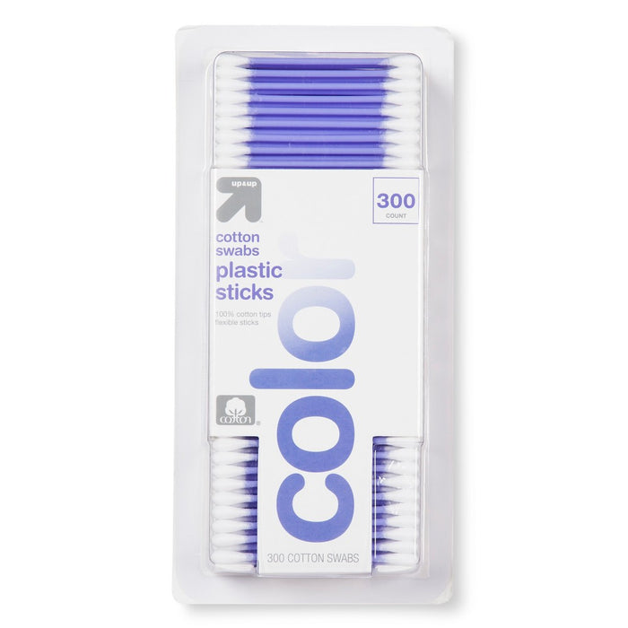 Cotton Swabs Colored Stick - 300ct - up & up