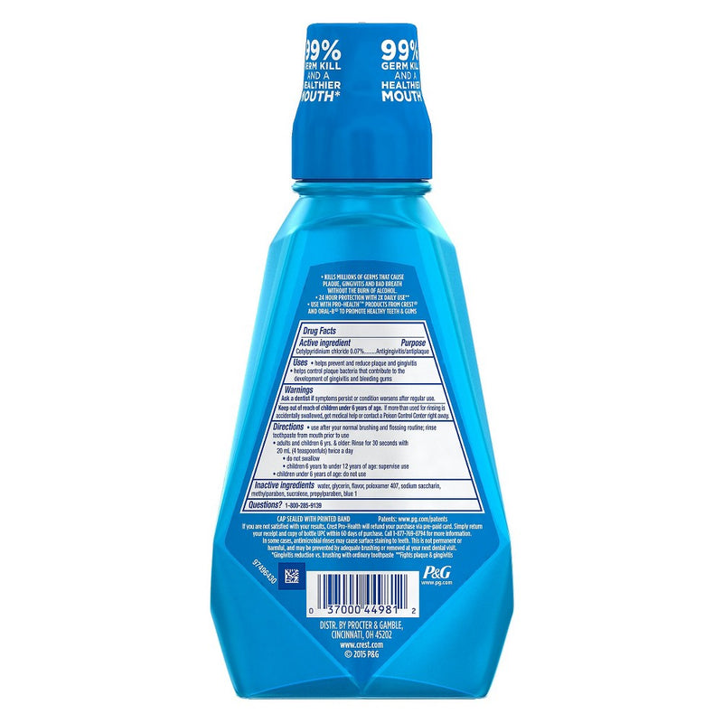 Crest Pro-Health Mouthwash Alcohol Free Clean Mint Multi-Protection - 16.9 fl oz