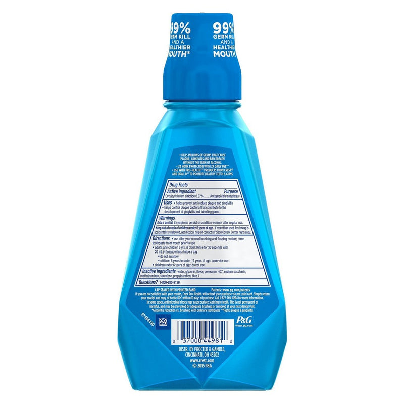 Crest Pro-Health Mouthwash Alcohol Free Clean Mint Multi-Protection - 16.9 fl oz
