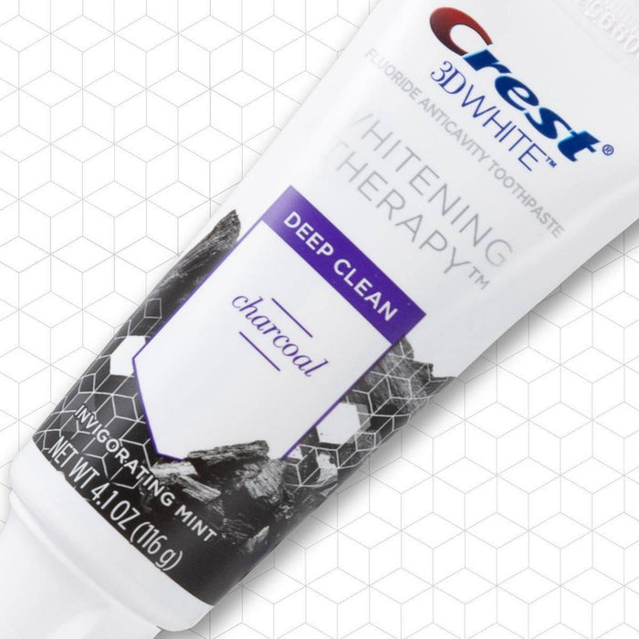 Crest 3D White Whitening Therapy Charcoal Deep Clean Fluoride Toothpaste Invigorating Mint - 4.1oz