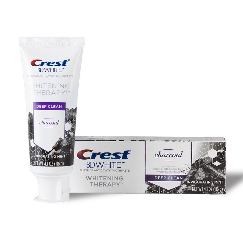 Crest 3D White Whitening Therapy Charcoal Deep Clean Fluoride Toothpaste Invigorating Mint - 4.1oz