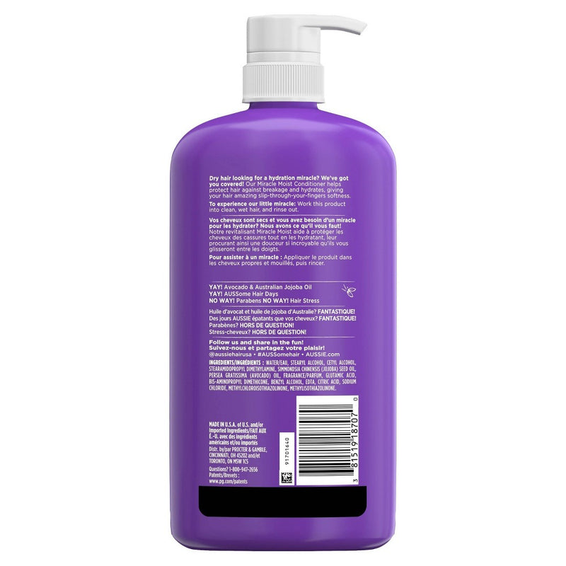 For Dry Hair - Aussie Paraben-Free Miracle Moist Conditioner w/ Avocado & Jojoba - 30.4 fl oz