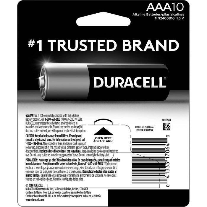 Duracell Coppertop AAA Batteries - 10 Pack Alkaline Battery