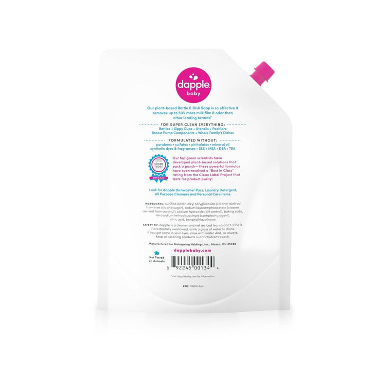 Dapple Bottle And Dish Liquid Soap Refill - Fragrance Free - 34 fl oz