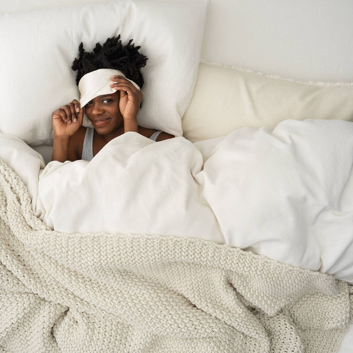 King Chunky Knit Bed Blanket Natural - Casaluna