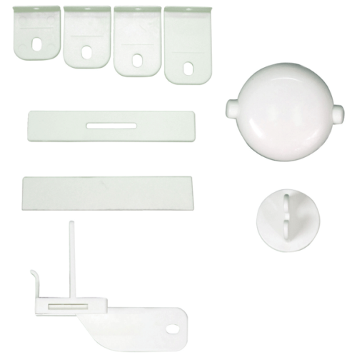 Qdos Adhesive Double Door Cabinet Lock - Easy One Handed Operation - Patented ZeroPinch Design - Only Fits Standard Framed Cabinets and Furniture - Baby Proofing Doesn't Have to be Ugly | White