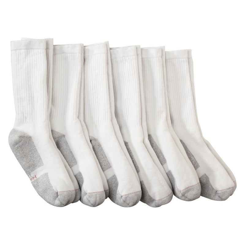 Hanes Premium Men's X-Temp Ultra Cushion Crew Socks 6pk - White 6-12