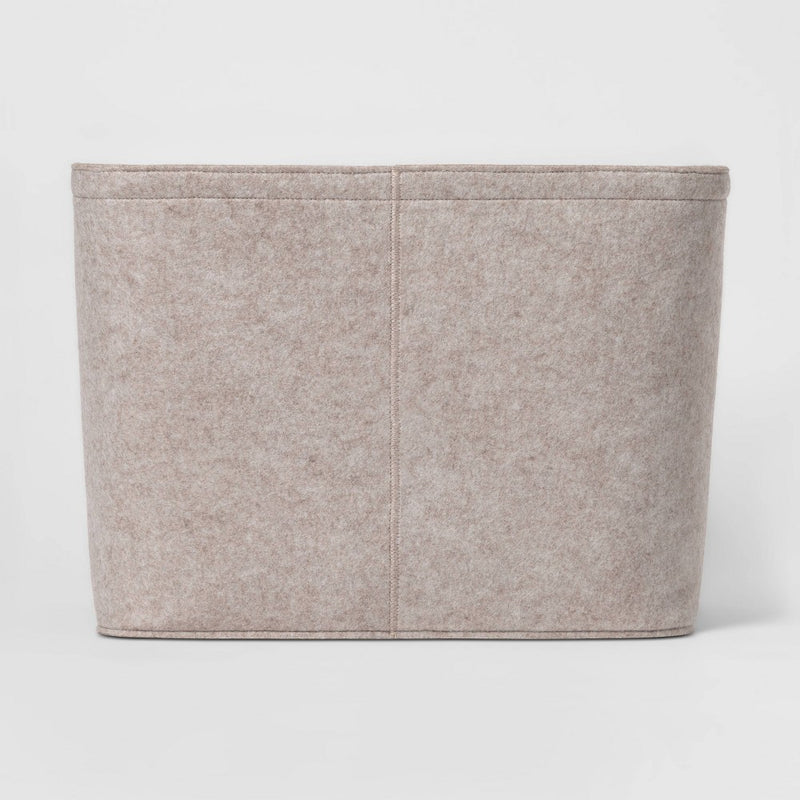 14"x15" Large Felt Basket With Stitching Oatmeal - Project 62