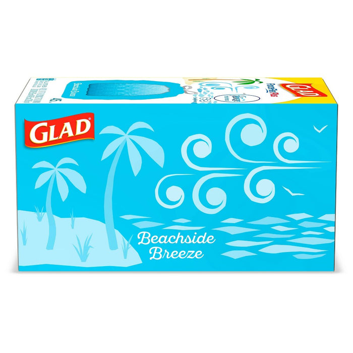 Glad ForceFlexPlus + Tall Kitchen Drawstring Trash Bags - Febreze Beachside Breeze - 13 Gallon - 45ct