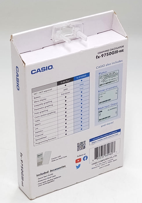 Casio fx-9750GIII White Graphing Calculator