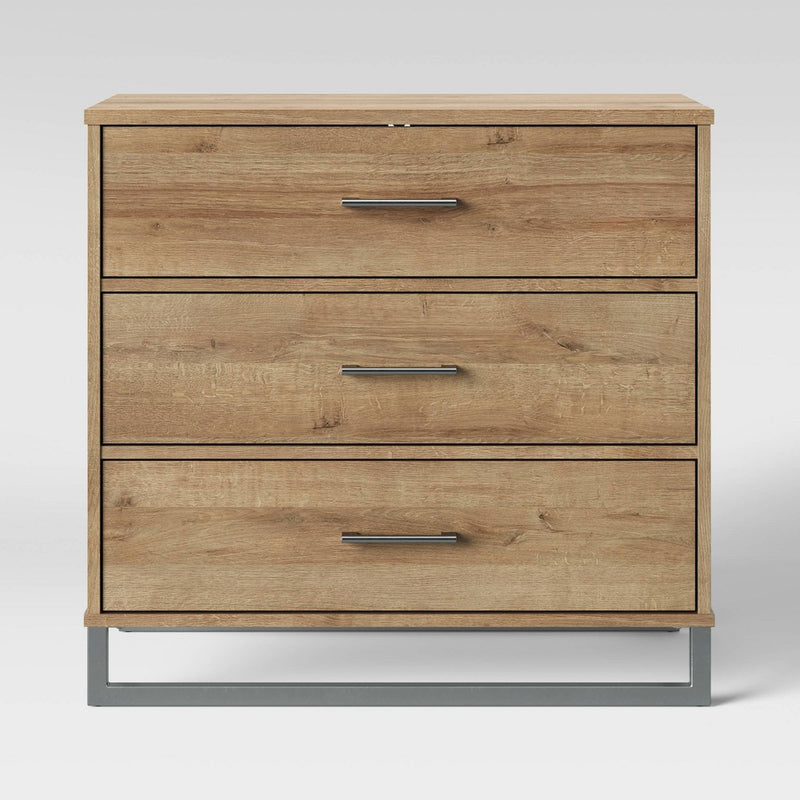 Mixed Material 3 Drawer Dresser Natural - Room Essentials (LOCAL PICKUP ONLY)