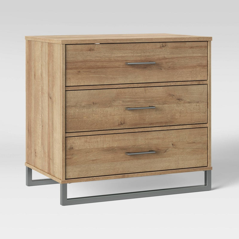 Mixed Material 3 Drawer Dresser Natural - Room Essentials (LOCAL PICKUP ONLY)