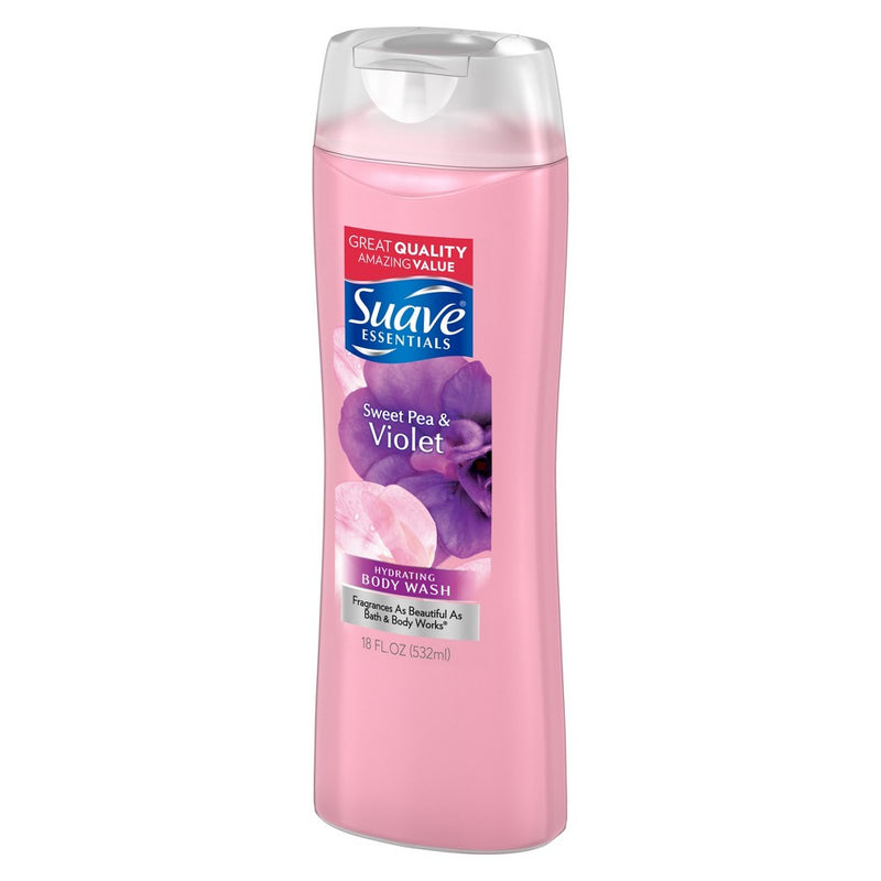 Suave Essentials Sweet Pea & Violet Hydrating Body Wash Soap for All Skin Types - 18 fl oz