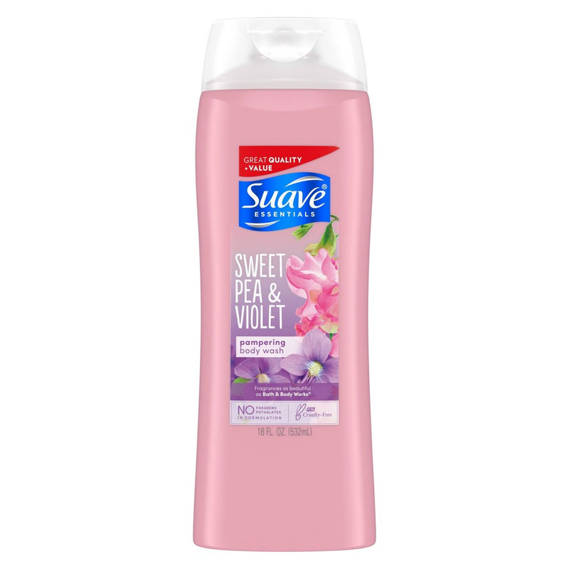 Suave Essentials Sweet Pea & Violet Hydrating Body Wash Soap for All Skin Types - 18 fl oz