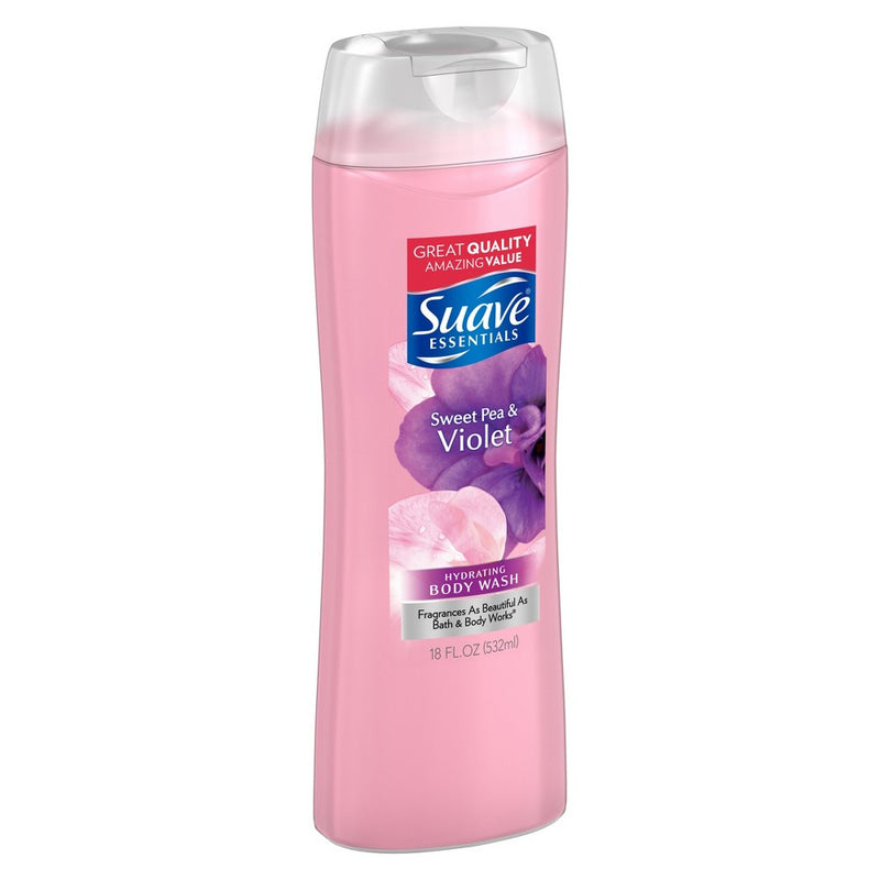 Suave Essentials Sweet Pea & Violet Hydrating Body Wash Soap for All Skin Types - 18 fl oz