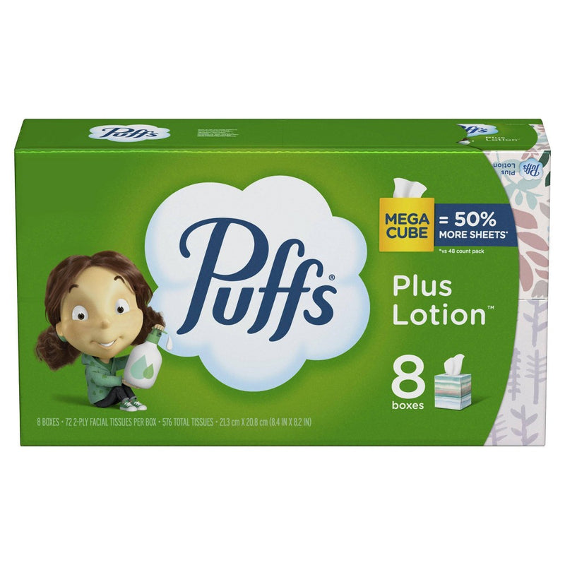 Puffs Mega Plus Lotion Facial Tissue - 8pk/72ct