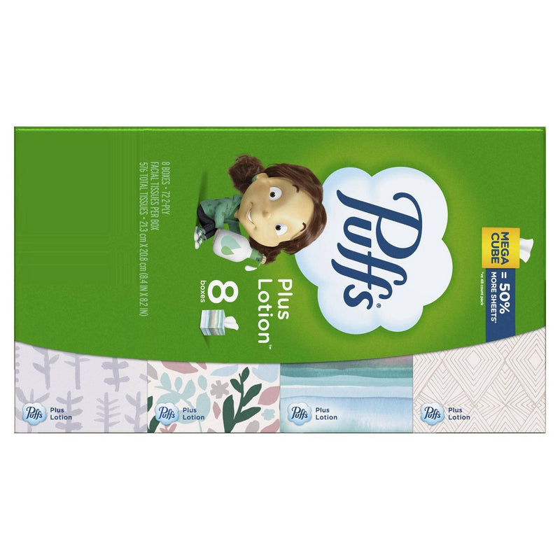 Puffs Mega Plus Lotion Facial Tissue - 8pk/72ct