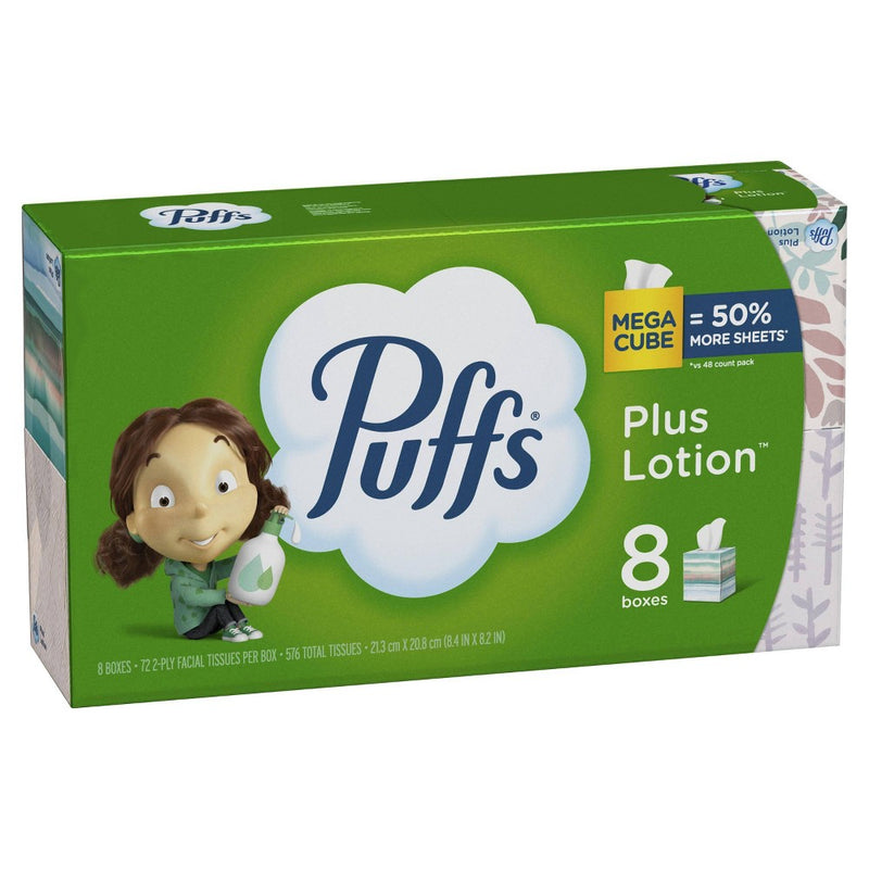 Puffs Mega Plus Lotion Facial Tissue - 8pk/72ct