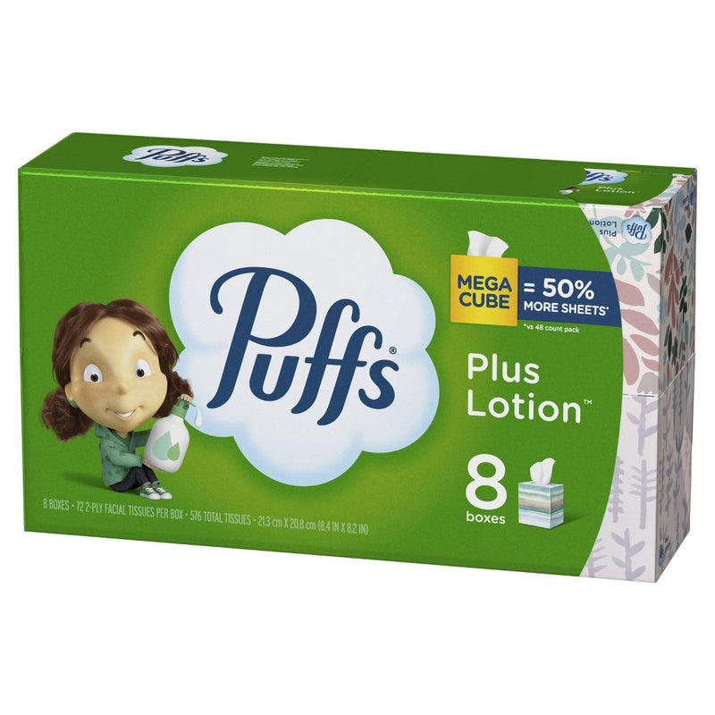 Puffs Mega Plus Lotion Facial Tissue - 8pk/72ct