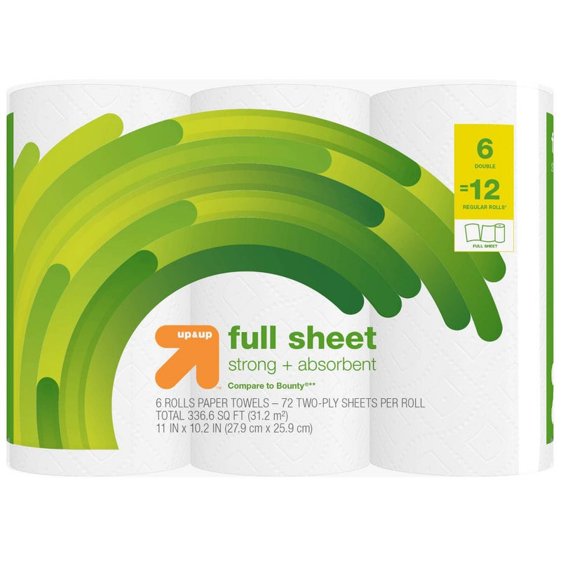 Full Sheet White Paper Towels - 6pk - up & up