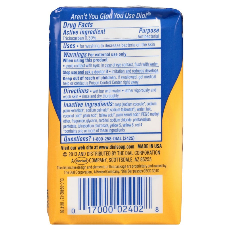 Dial Antibacterial Deodorant Gold Bar Soap - 3pk - 4oz each