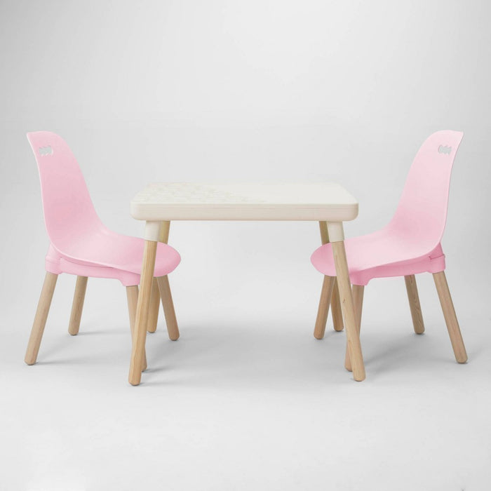 3pc Kid Century Modern Table and Chair Set Pink - B. Spaces (LOCAL PICKUP ONLY)