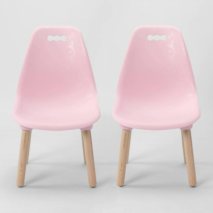 3pc Kid Century Modern Table and Chair Set Pink - B. Spaces (LOCAL PICKUP ONLY)