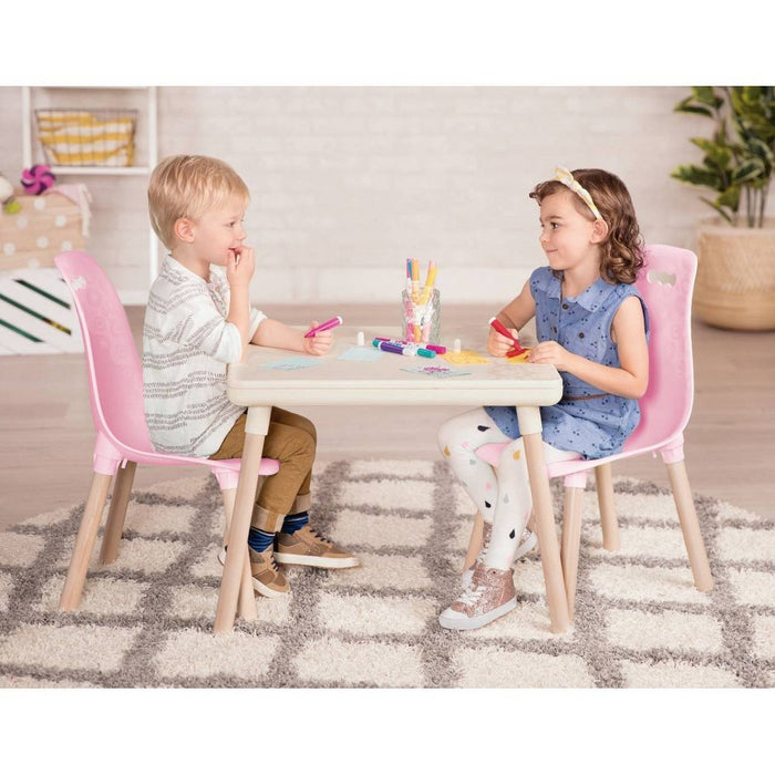 3pc Kid Century Modern Table and Chair Set Pink - B. Spaces (LOCAL PICKUP ONLY)