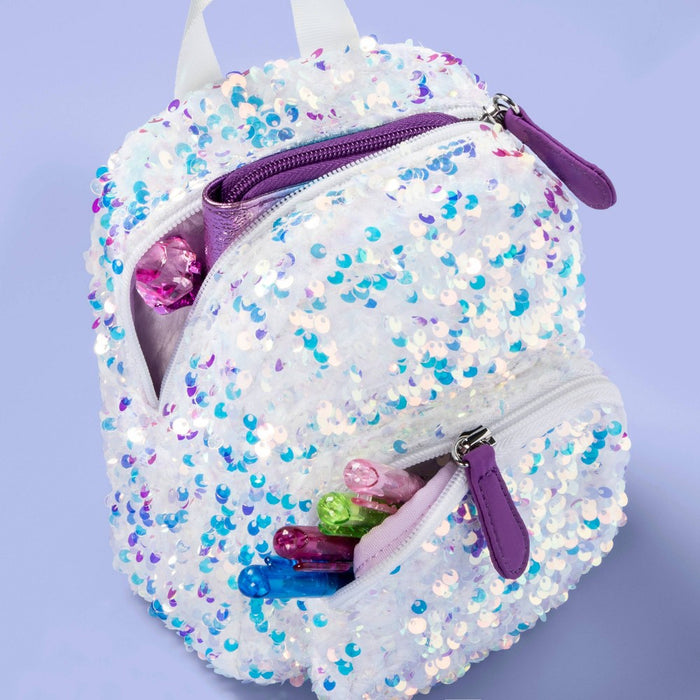 Girls' Sequin Mini Backpack - More Than Magic White