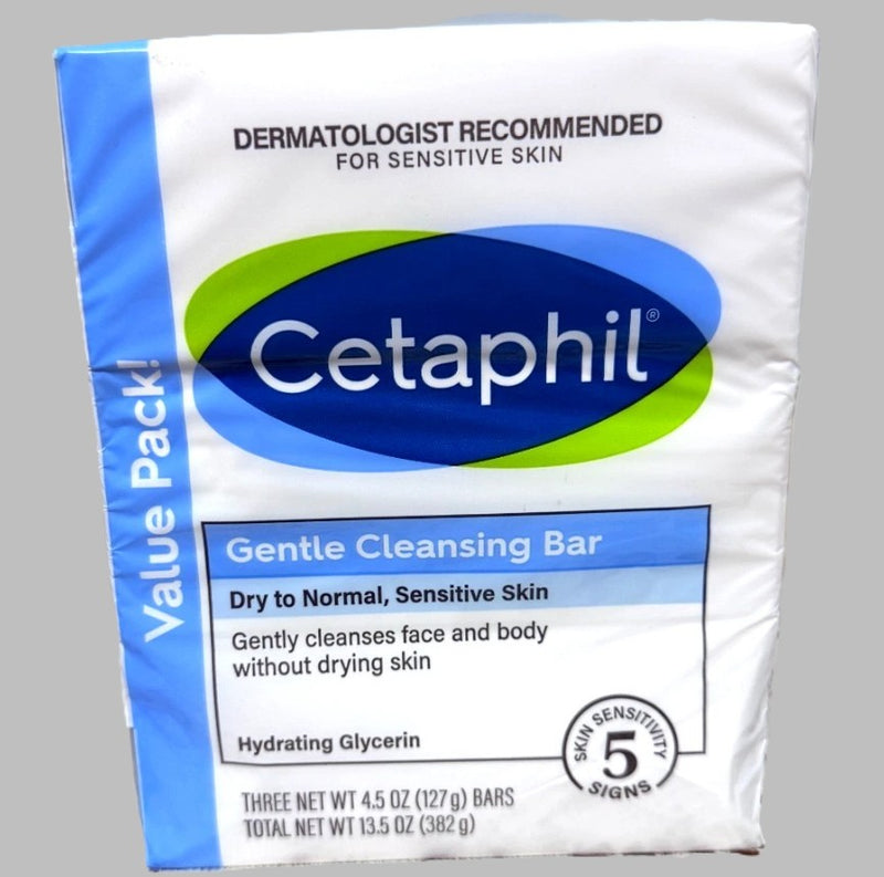 Cetaphil Gentle Cleansing Bar Soap - 3pk - 13.5oz each PACKAGING MAY VARY