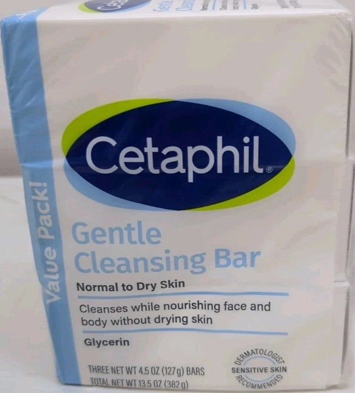 Cetaphil Gentle Cleansing Bar Soap - 3pk - 13.5oz each PACKAGING MAY VARY