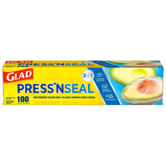 Glad Press'N Seal + Plastic Food Wrap - 100 sq ft