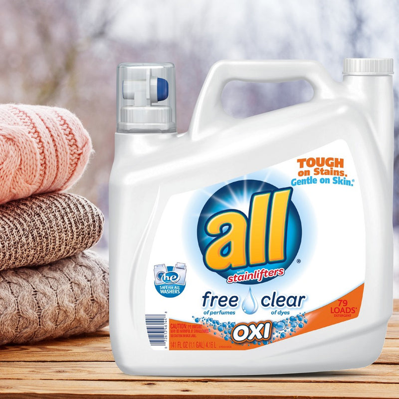 All Free Clear Liquid Laundry Detergent with OXI Stain Removers 79 Loads - 141 fl oz