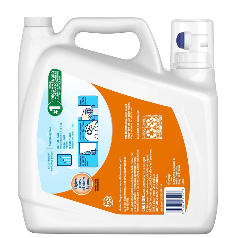 All Free Clear Liquid Laundry Detergent with OXI Stain Removers 79 Loads - 141 fl oz