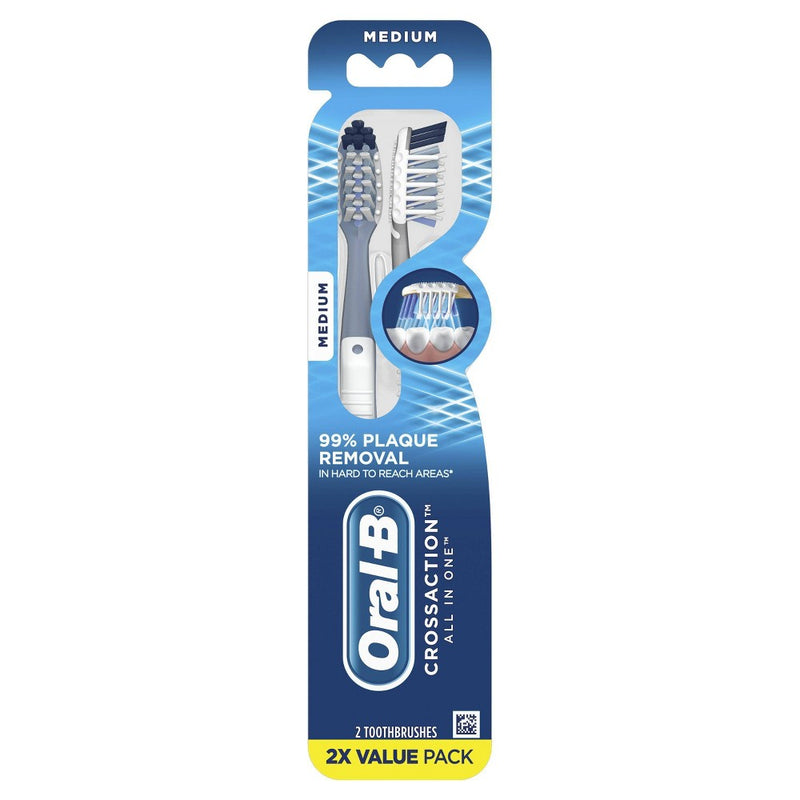 Oral-B CrossAction All In One Manual Toothbrush Medium - 2 ct