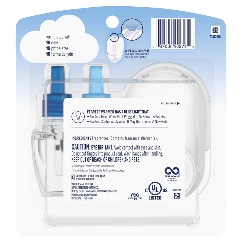 Febreze Fade Defy Plug Air Freshener Starter Kit - Ocean - 0.87 fl oz
