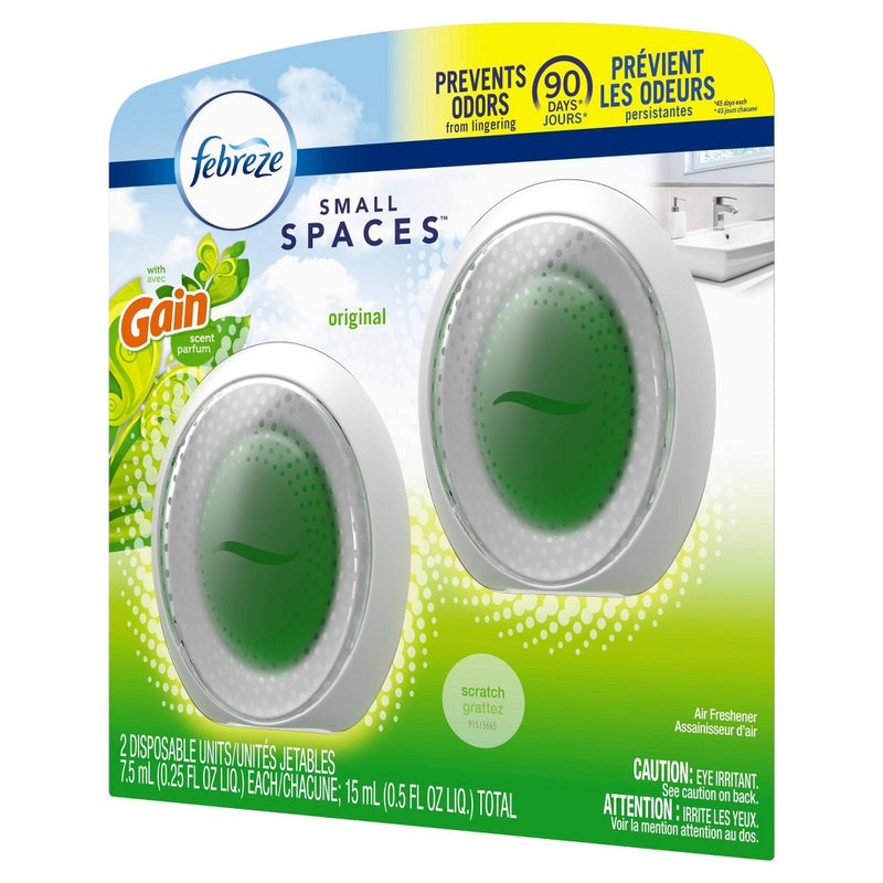 Febreze Odor-Eliminating SMALL SPACES Air Freshener - Gain Original Scent - 2ct