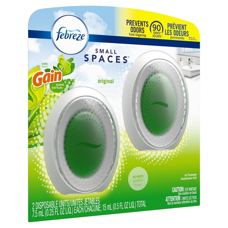 Febreze Odor-Eliminating SMALL SPACES Air Freshener - Gain Original Scent - 2ct