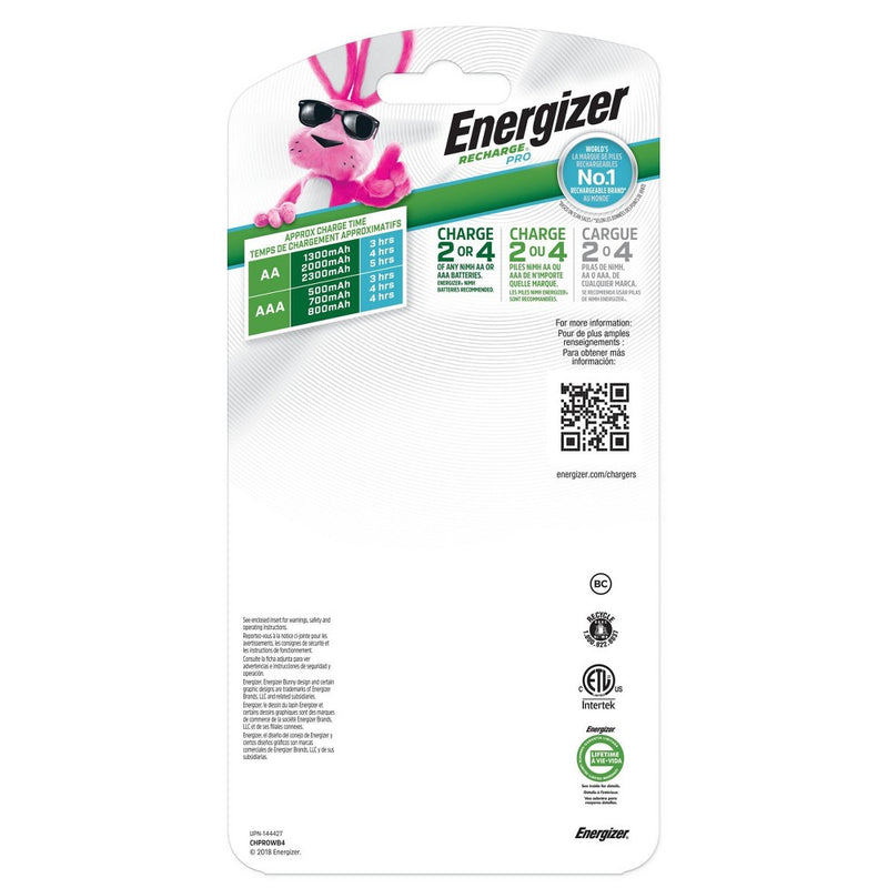 Energizer Recharge Pro Charger for NiMH Rechargeable AA and AAA Batteries