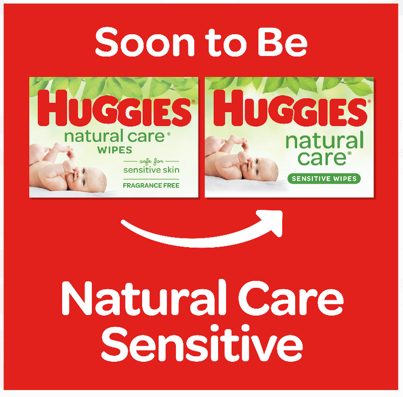 HUGGIES Natural Care Unscented Baby Wipes, Sensitive, 2 Refill Packs (352 Total Wipes)