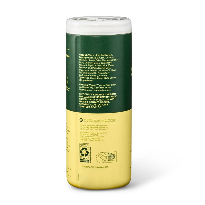 Lemon & Mint Multi-Surface Cleaning Wipes - 35ct - Everspring